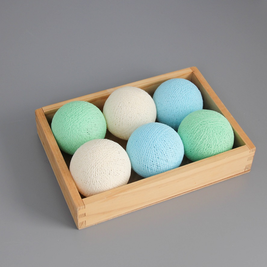 Хлопковая гирлянда из Тайланда голубая мята.МОСКВА