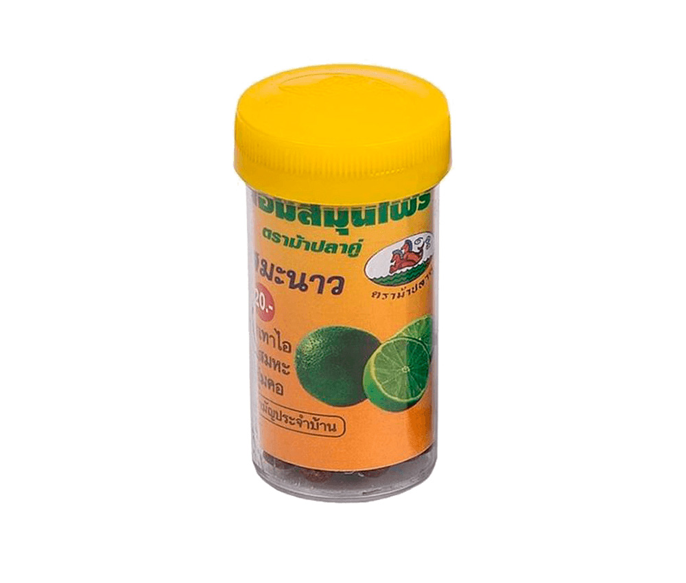 Натуральные травяные шарики от кашля и боли в горле с лаймом Kongka Herb 100 шт. Таиланд