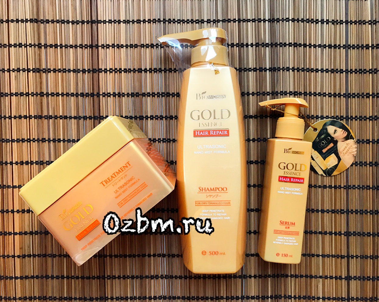 Тайская сыворотка для ослабленных волос BioWoman Gold essence hair repair serum 150 мл. таиланд