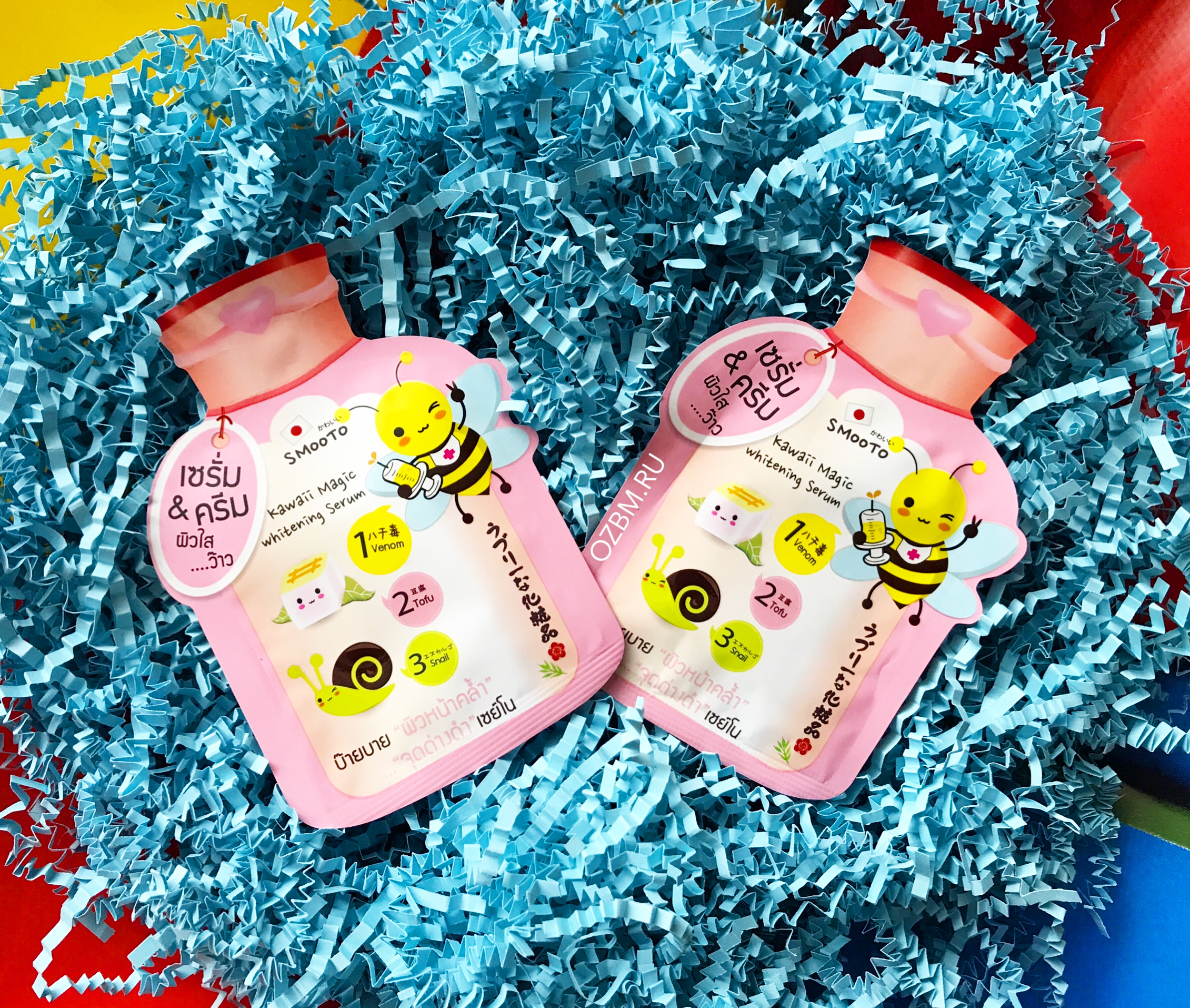 Тайский серум для лица с пчелиным ядом, тофу и улиточной слизью Smooto Kawaii Magic Whitening Serum 10 гр.
