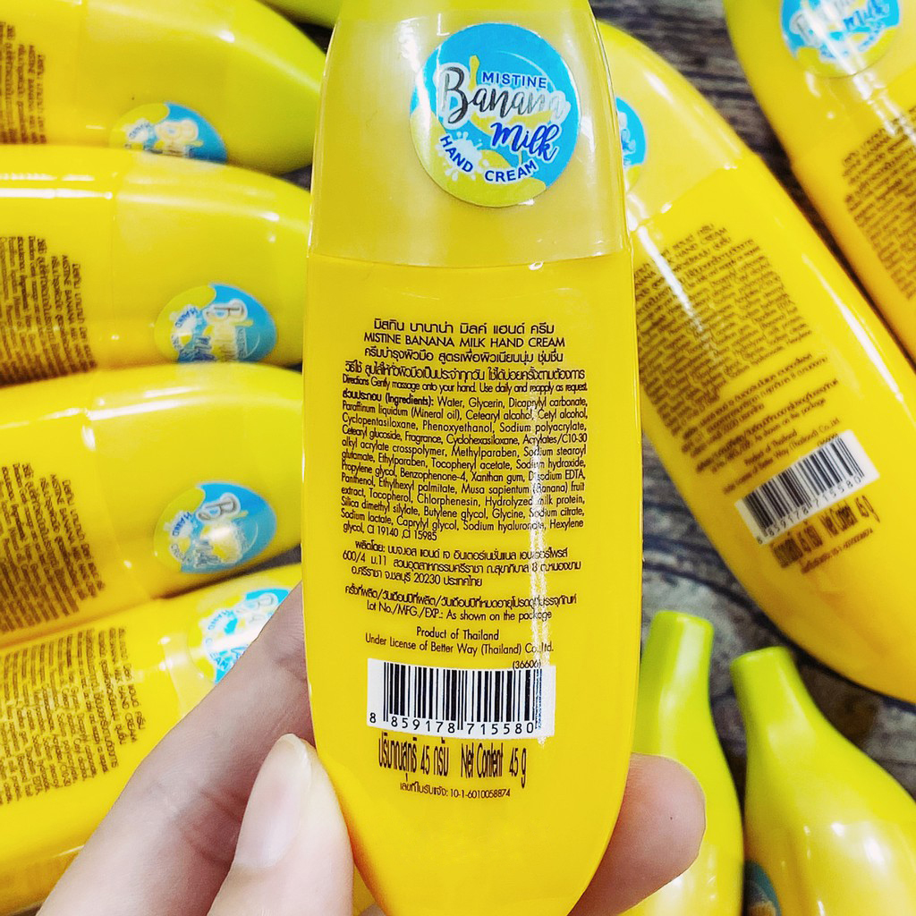 Тайское банановое крем молочко для рук Mistine Banana Milk Hand Cream 45 гр. ТАЙ